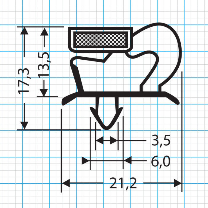 Kühlschrankdichtung Steckprofil Profil 513-S