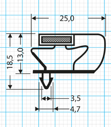 Kühlschrankdichtung Steckdichtung Profil 516-S