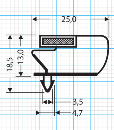 Kühlschrankdichtung Steckdichtung Profil 514-S