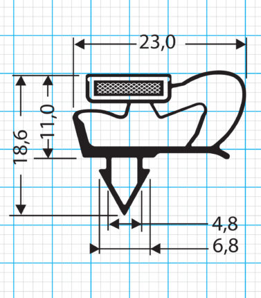 Kühlschrankdichtung Steckdichtung Profil 543-S